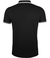 SOL'S Pasadena Tipped Cotton Piqué Polo Shirt | Black/White thumbnail 2