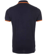 SOL'S Pasadena Tipped Cotton Piqué Polo Shirt | French Navy/Neon Orange thumbnail 2