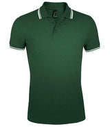 SOL'S Pasadena Tipped Cotton Piqué Polo Shirt | Forest Green/White thumbnail 1