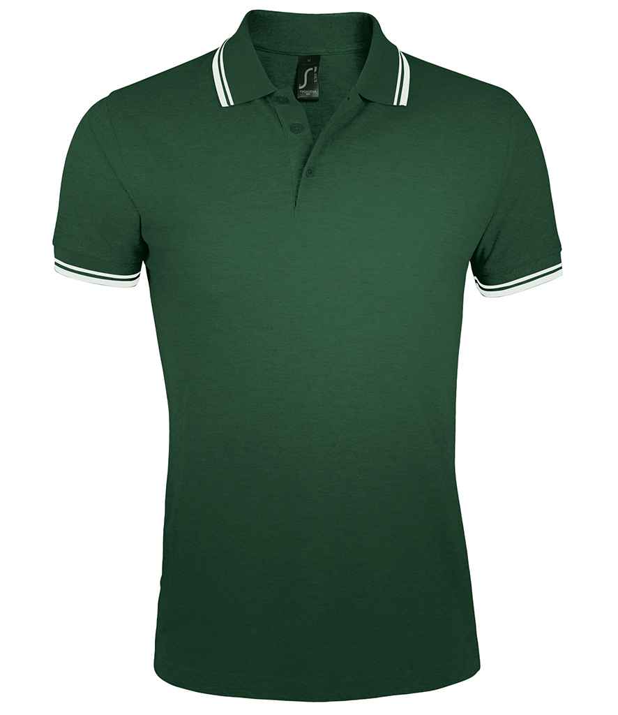 SOL'S Pasadena Tipped Cotton Piqué Polo Shirt | Forest Green/White