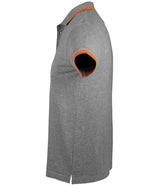 SOL'S Pasadena Tipped Cotton Piqué Polo Shirt | Grey Marl/Orange thumbnail 3