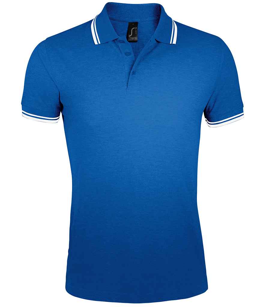 SOL'S Pasadena Tipped Cotton Piqué Polo Shirt | Royal Blue/White