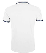 SOL'S Pasadena Tipped Cotton Piqué Polo Shirt | White/Navy thumbnail 2