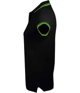 SOL'S Ladies Pasadena Tipped Cotton Piqué Polo Shirt | Black/Lime Green thumbnail 3