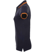 SOL'S Ladies Pasadena Tipped Cotton Piqué Polo Shirt | French Navy/Neon Orange thumbnail 3