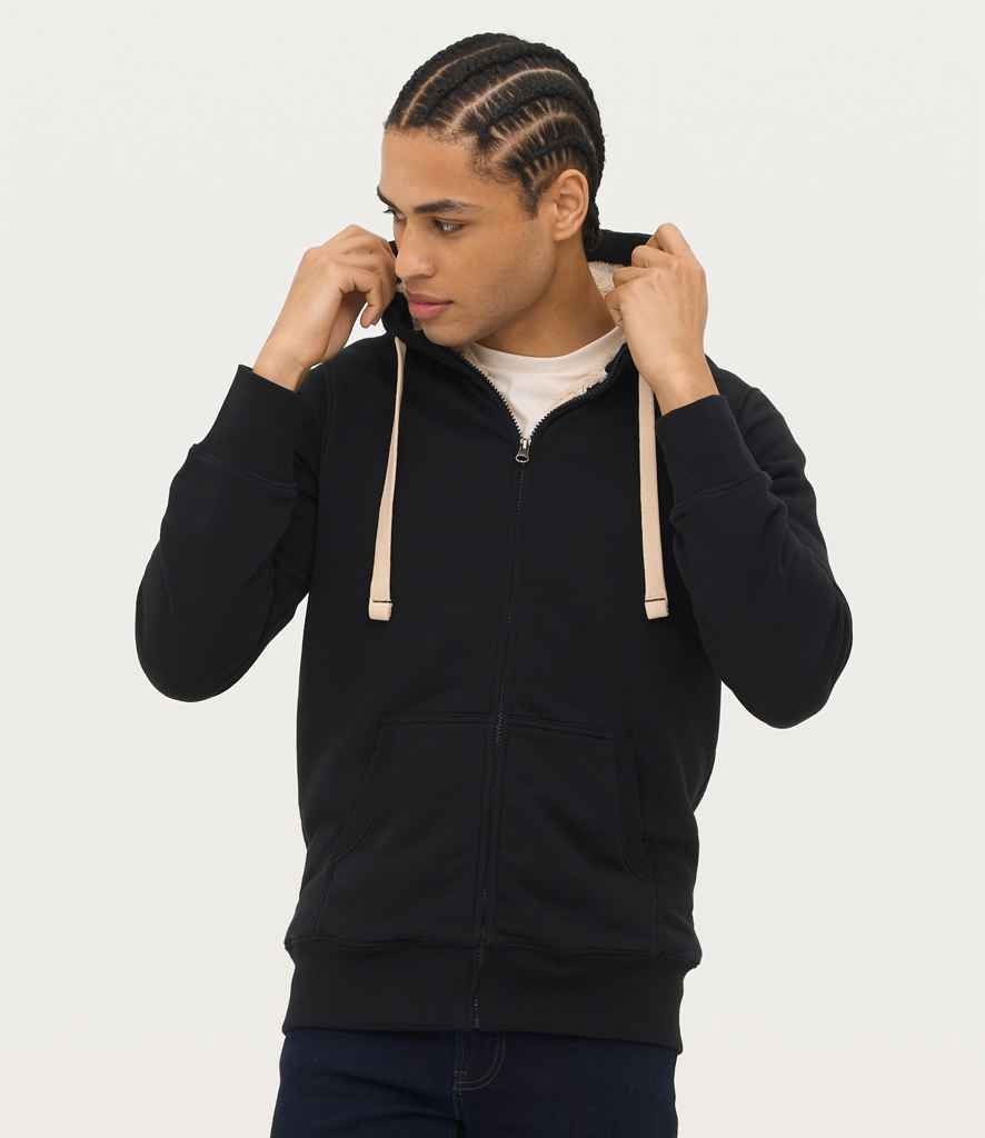 SOL'S Unisex Sherpa Hooded Jacket | Black