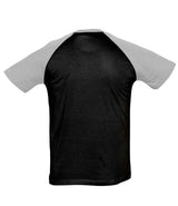 SOL'S Funky Contrast Baseball T-Shirt | Black/Grey thumbnail 2