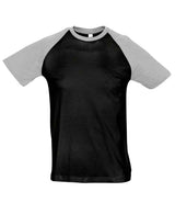 SOL'S Funky Contrast Baseball T-Shirt | Black/Grey thumbnail 1
