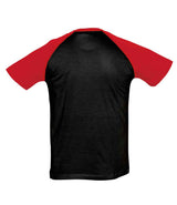 SOL'S Funky Contrast Baseball T-Shirt | Black/Red thumbnail 2