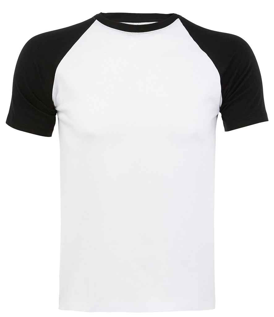 SOL'S Funky Contrast Baseball T-Shirt | White/Black
