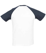 SOL'S Funky Contrast Baseball T-Shirt | White/Navy thumbnail 3