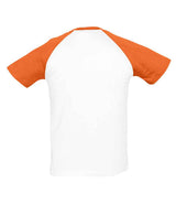 SOL'S Funky Contrast Baseball T-Shirt | White/Orange thumbnail 2