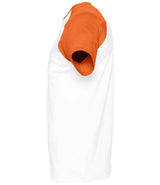 SOL'S Funky Contrast Baseball T-Shirt | White/Orange thumbnail 3