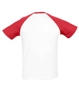 SOL'S Funky Contrast Baseball T-Shirt | White/Red thumbnail 2