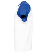 SOL'S Funky Contrast Baseball T-Shirt | White/Royal Blue thumbnail 3