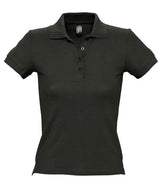 SOL'S Ladies People Cotton Piqué Polo Shirt | Black thumbnail 1