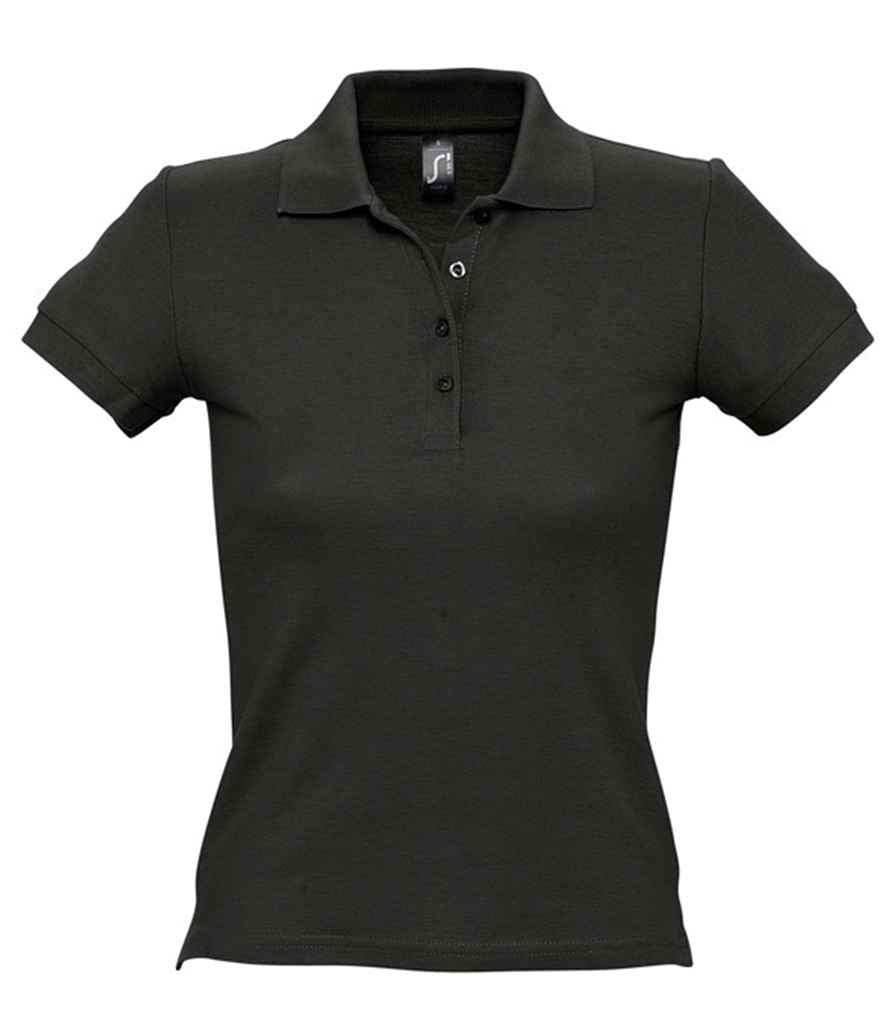 SOL'S Ladies People Cotton Piqué Polo Shirt | Black