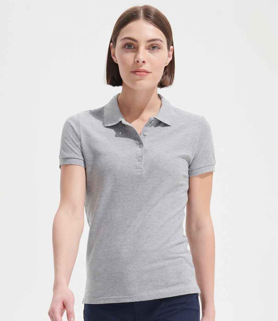 SOL'S Ladies People Cotton Piqué Polo Shirt | Grey Marl