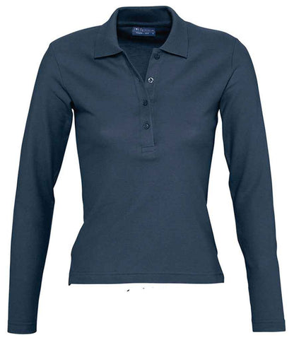 SOL'S Ladies Podium Long Sleeve Cotton Piqué Polo Shirt