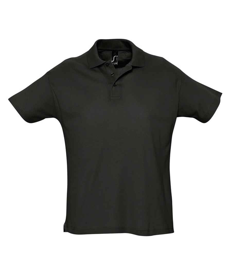 SOL'S Summer II Cotton Piqué Polo Shirt | Black