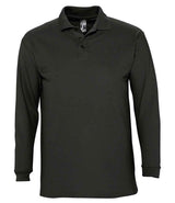 SOL'S Winter II Long Sleeve Cotton Piqué Polo Shirt | Black thumbnail 4