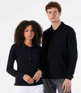 SOL'S Winter II Long Sleeve Cotton Piqué Polo Shirt | Black thumbnail 1