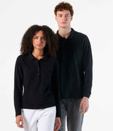 SOL'S Winter II Long Sleeve Cotton Piqué Polo Shirt | Black thumbnail 2