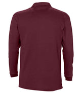 SOL'S Winter II Long Sleeve Cotton Piqué Polo Shirt | Burgundy thumbnail 2