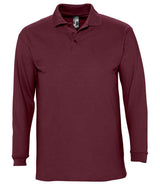 SOL'S Winter II Long Sleeve Cotton Piqué Polo Shirt | Burgundy thumbnail 1