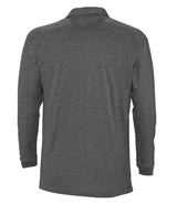 SOL'S Winter II Long Sleeve Cotton Piqué Polo Shirt | Charcoal Marl thumbnail 2