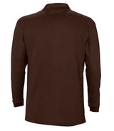 SOL'S Winter II Long Sleeve Cotton Piqué Polo Shirt | Chocolate thumbnail 2