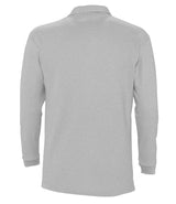 SOL'S Winter II Long Sleeve Cotton Piqué Polo Shirt | Grey Marl thumbnail 2