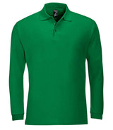 SOL'S Winter II Long Sleeve Cotton Piqué Polo Shirt | Kelly Green thumbnail 1