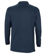 SOL'S Winter II Long Sleeve Cotton Piqué Polo Shirt | Navy thumbnail 2