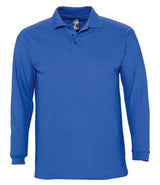 SOL'S Winter II Long Sleeve Cotton Piqué Polo Shirt | Royal Blue thumbnail 1