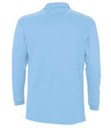 SOL'S Winter II Long Sleeve Cotton Piqué Polo Shirt | Sky Blue thumbnail 2
