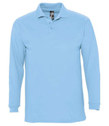 SOL'S Winter II Long Sleeve Cotton Piqué Polo Shirt | Sky Blue thumbnail 1