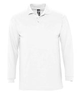 SOL'S Winter II Long Sleeve Cotton Piqué Polo Shirt | White thumbnail 1