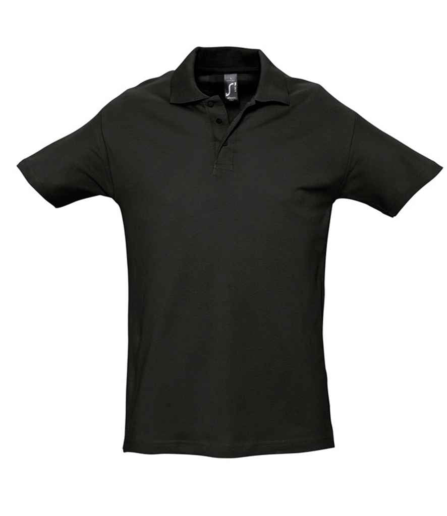 SOL'S Spring II Heavy Cotton Piqué Polo Shirt | Black