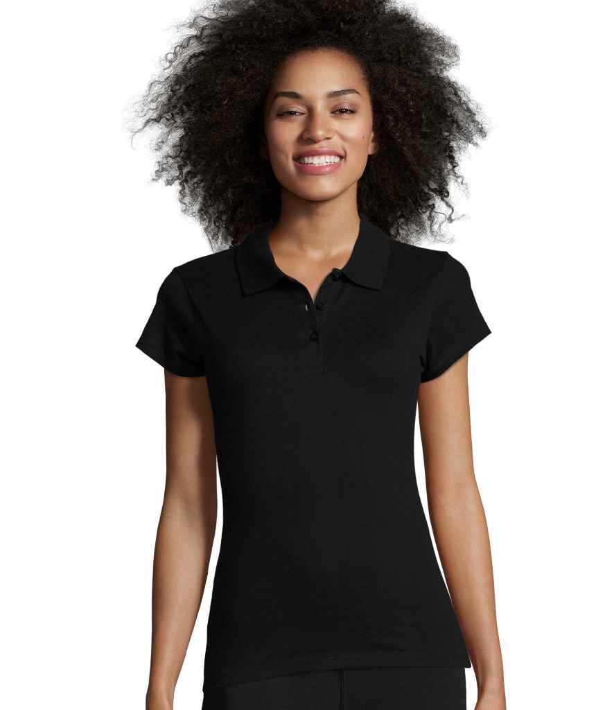 SOL'S Ladies Prescott Cotton Jersey Polo Shirt | Deep Black