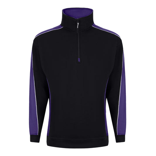 Avocet Quarter Zip Sweatshirt - Black - Purple