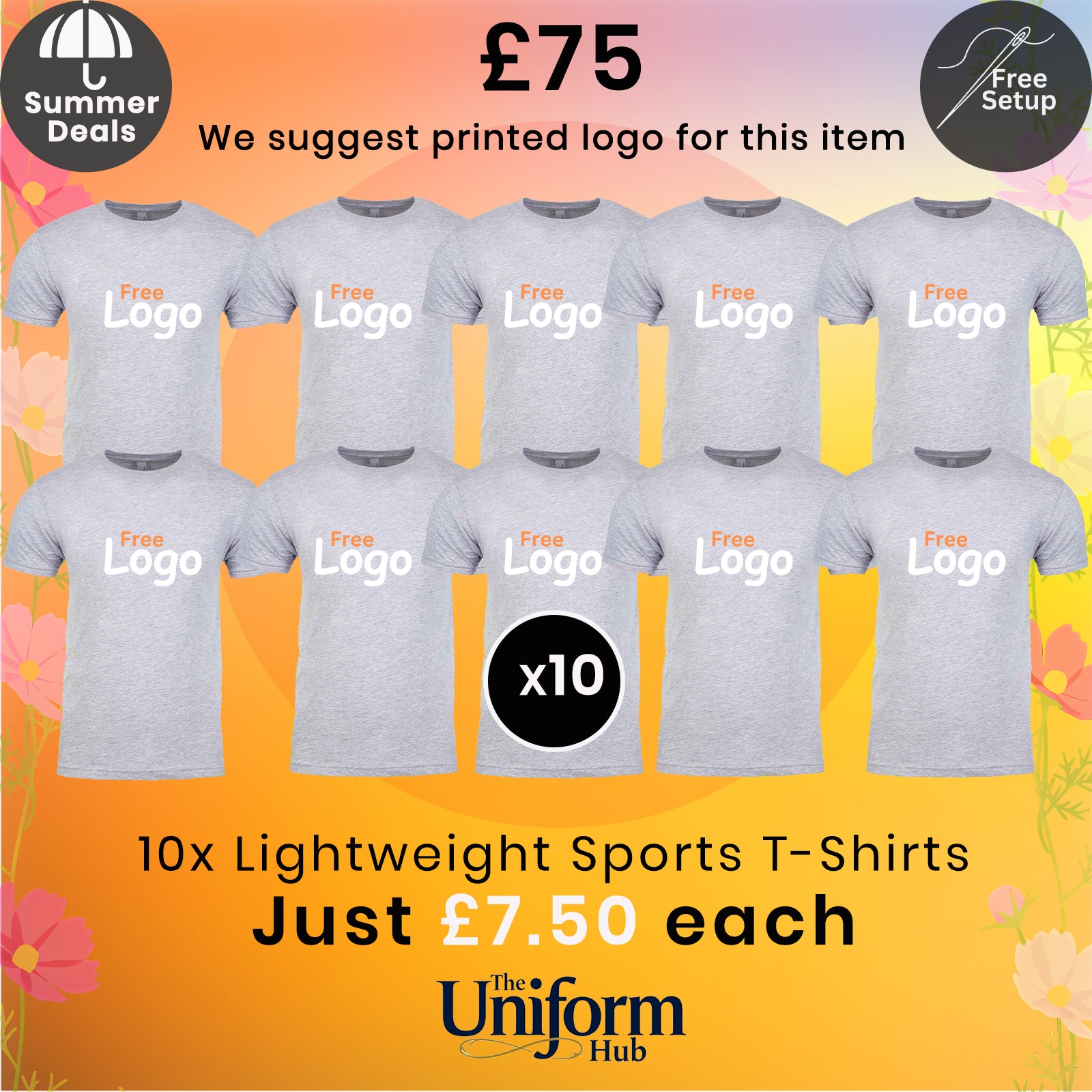 Summer Deals - Lightweight Sport T-Shirts x10