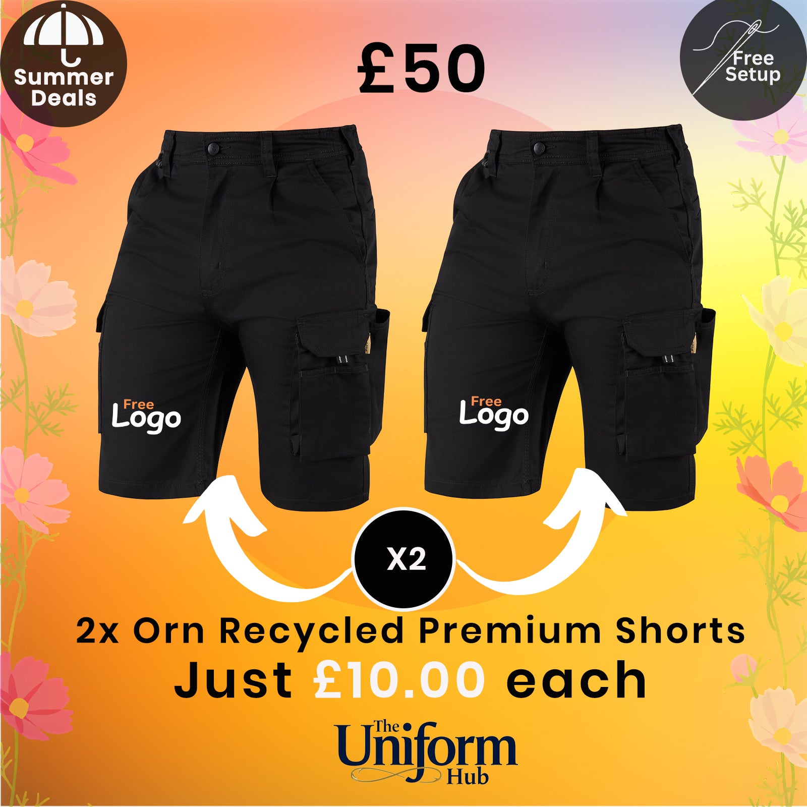 Summer Deals - ORN Earthpro Sustainable Shorts x2