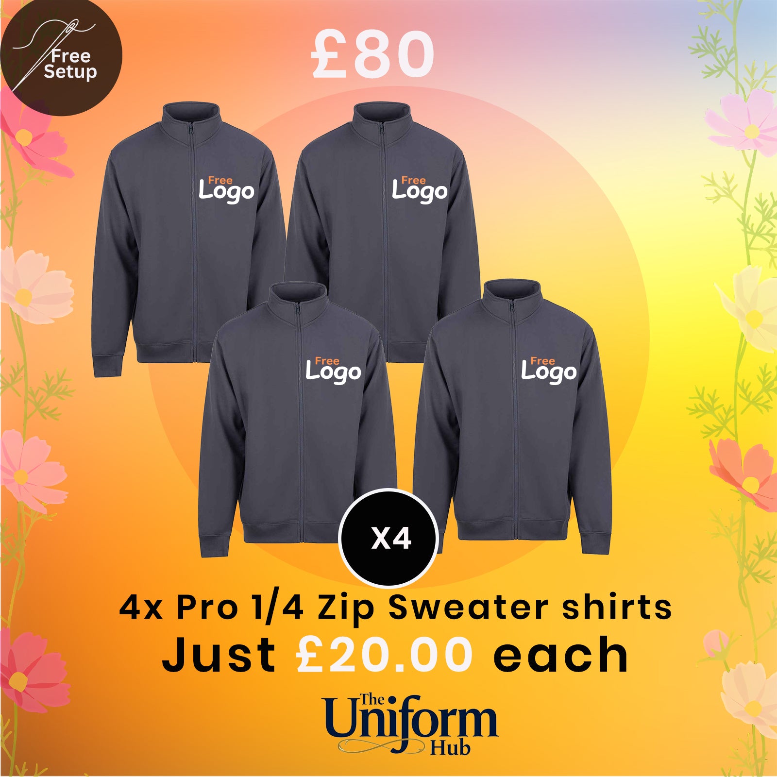 Spring Deals - Pro 1/4 Zip Sweatshirt x4