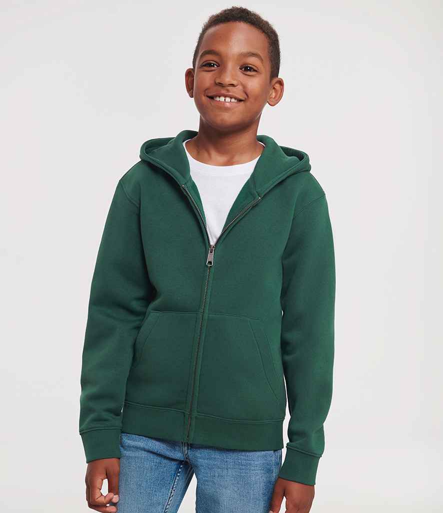 Russell Athletic Kids Authentic Zip Hooded Sweatshirt | Bottle Green