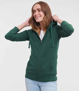 Russell Athletic Ladies Authentic Zip Hooded Sweatshirt | Bottle Green thumbnail 1