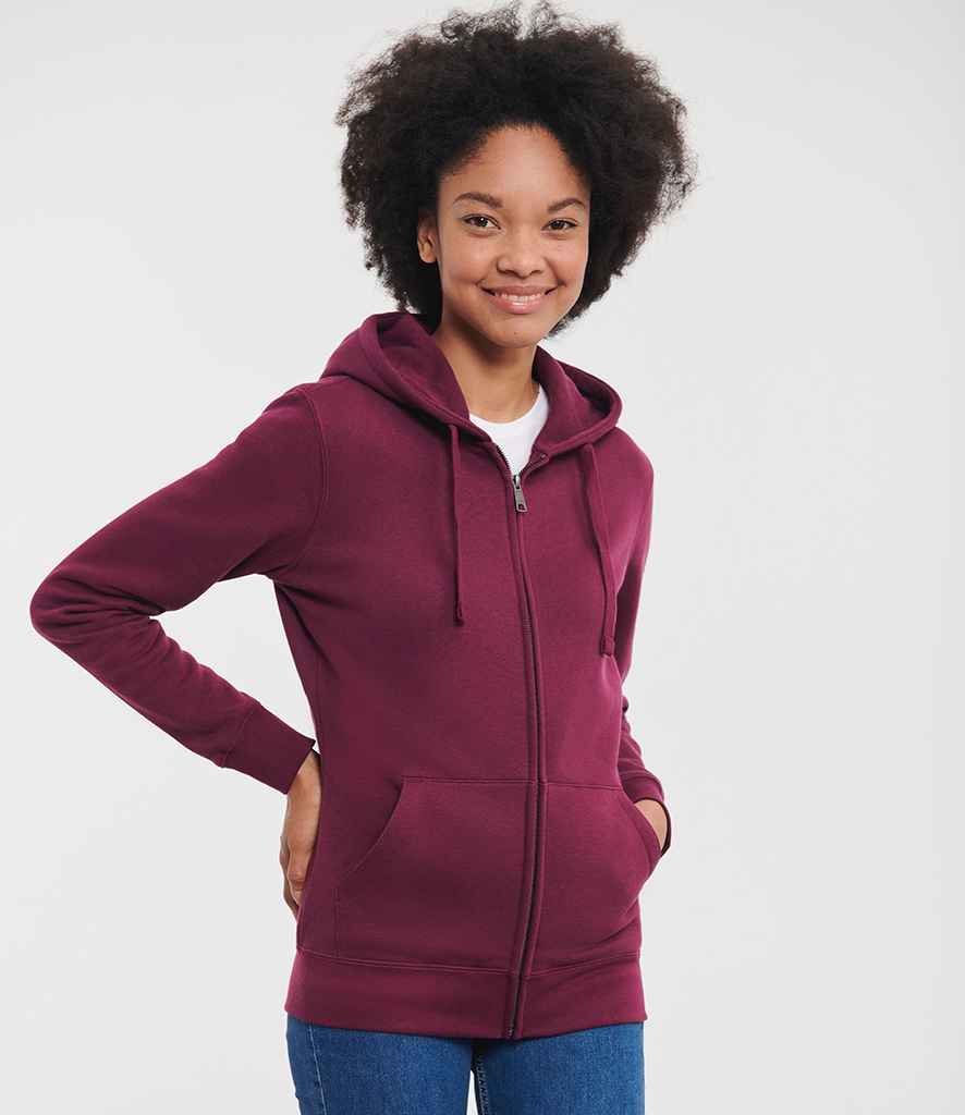 Russell Athletic Ladies Authentic Zip Hooded Sweatshirt | Burgundy