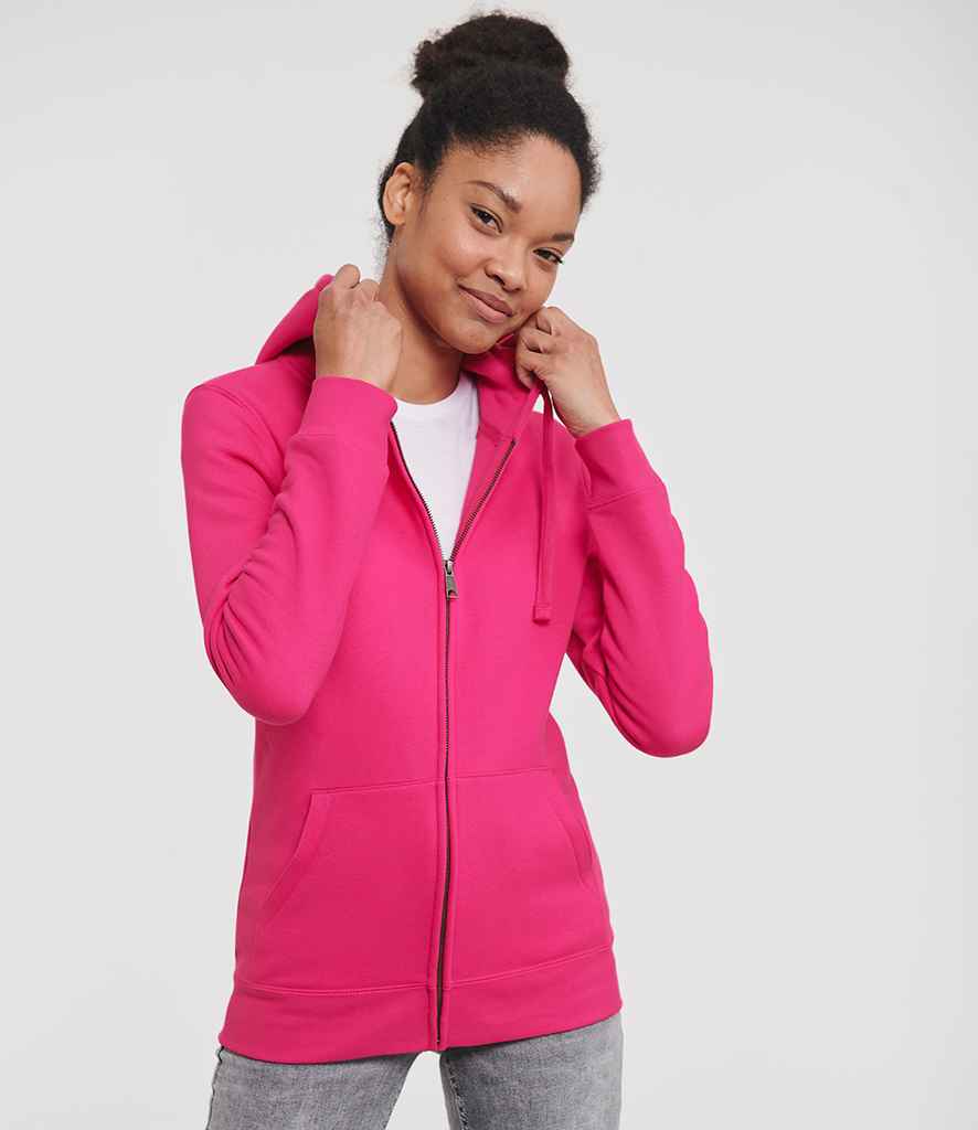 Russell Athletic Ladies Authentic Zip Hooded Sweatshirt | Fuchsia