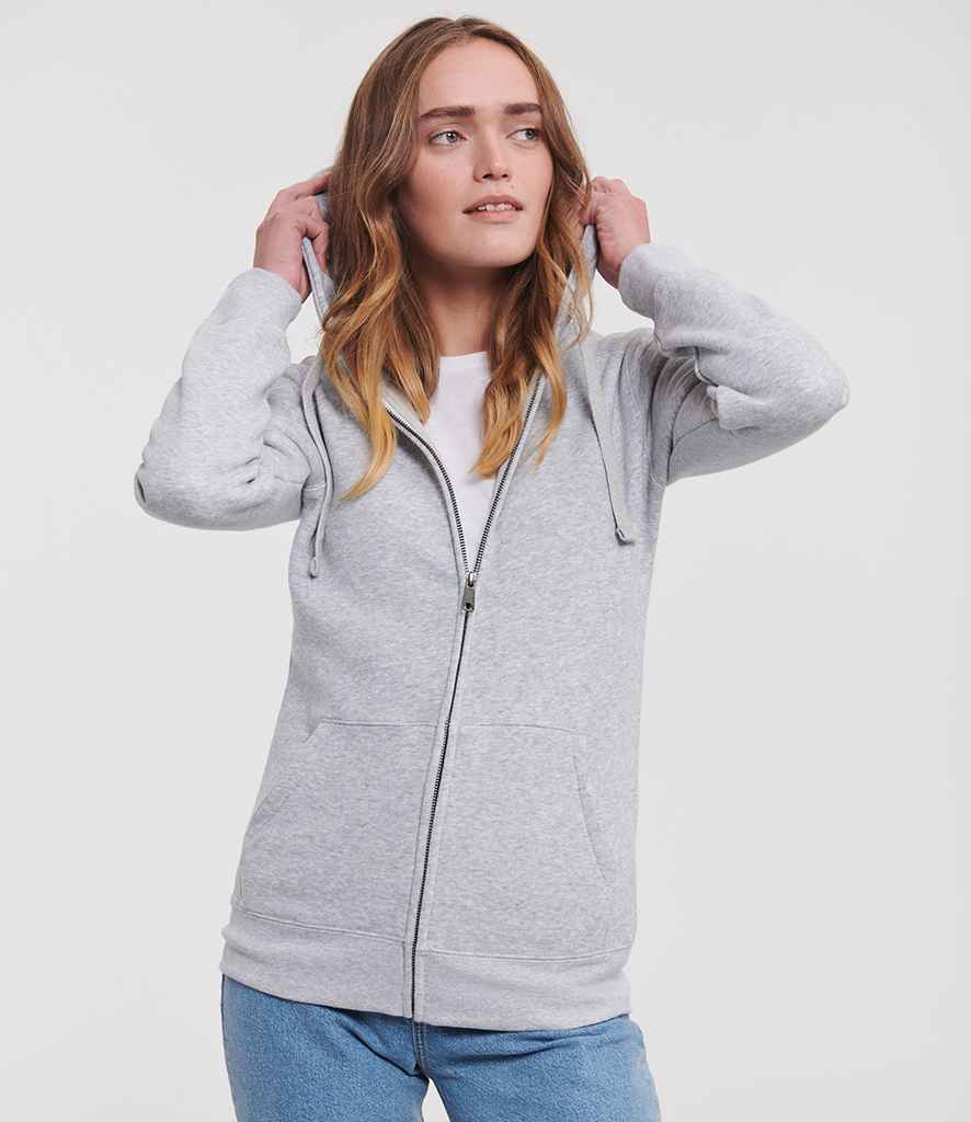 Russell Athletic Ladies Authentic Zip Hooded Sweatshirt | Light Oxford