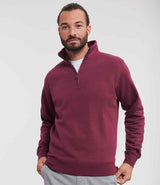 Russell Athletic Authentic Zip Neck Sweatshirt | Burgundy thumbnail 1